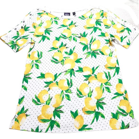 Rafaella Studio  Lemon Short Sleeve Shirt Size PS - Picture 2 of 7